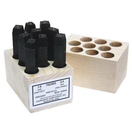 Young Bros Stamp Works 10093 Hand Stamp Kit, Number Set