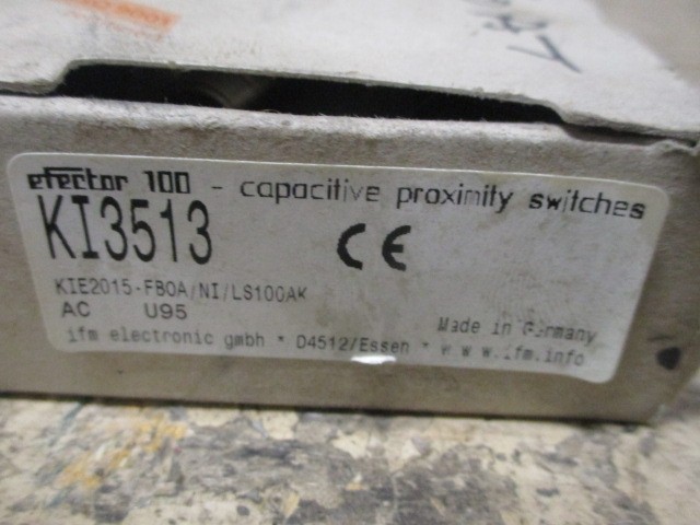 ifm efector KI3513 KIE2015-FBOA/NI/LS Capacitive Sensor 20-250V AC/DC 15mm *NEW*