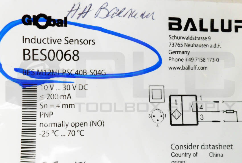 LOT OF 3 NEW BALLUFF BES M12MI-PSC40B-S04G INDUCTIVE SENSOR 10-30VDC BES0068