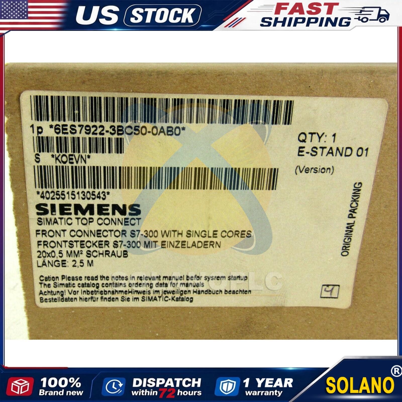 New Siemens Simatic S7 SITOP Connection 6ES7922-3BC50-0AB0 6ES79223BC500AB0