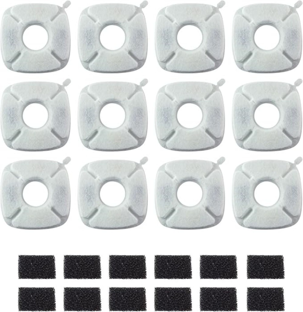Water Filters for VEKEN 85oz/2.5L Pet Water Fountain Cat Dog Dish Pack of 12