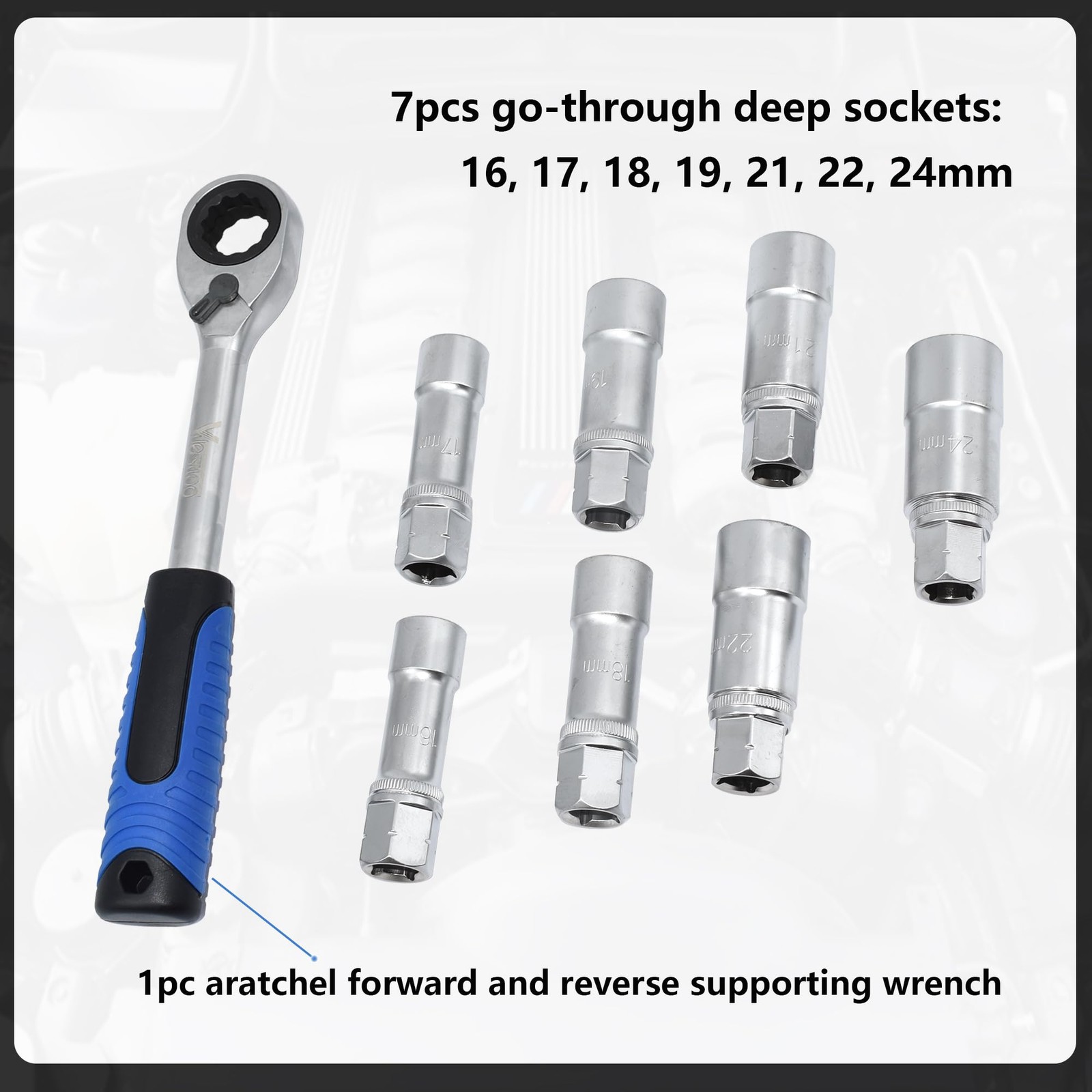 18PCS Steering Hub Suspension Shock Absorber Strut Nut Removal Tool Socket Ki…