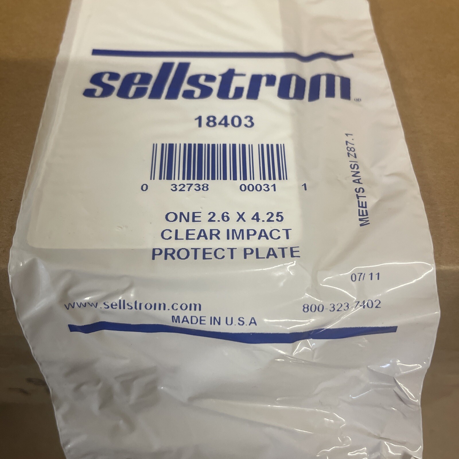 SELLSTROM 18403 CLEAR IMPACT PROTECT PLATE 2.6″ X 4.25″ MADE IN USA (LOT OF 20)
