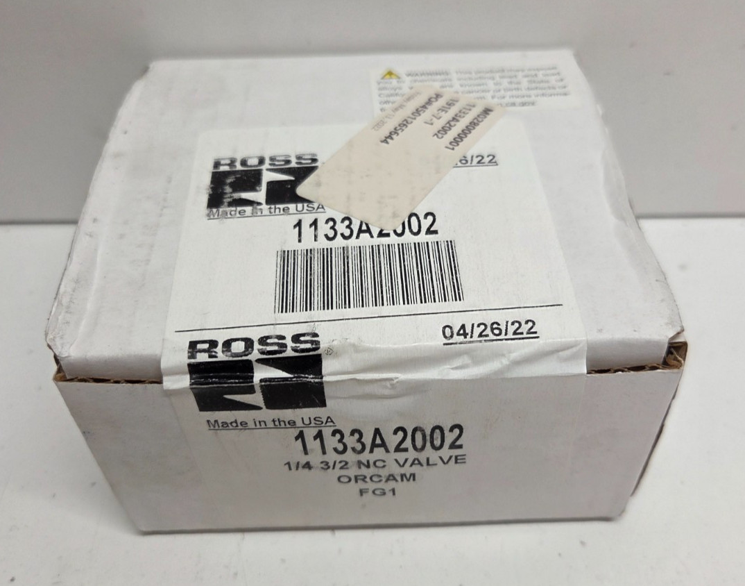 NEW SEALED IN BOX! ROSS 1/4″ NC 3/2 ONE WAY VALVE 1133A2002
