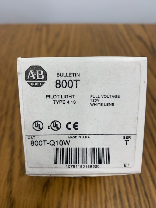 A-B 800T-Q10W “New” Pilot Light White 4R 13R 120V Full Voltage