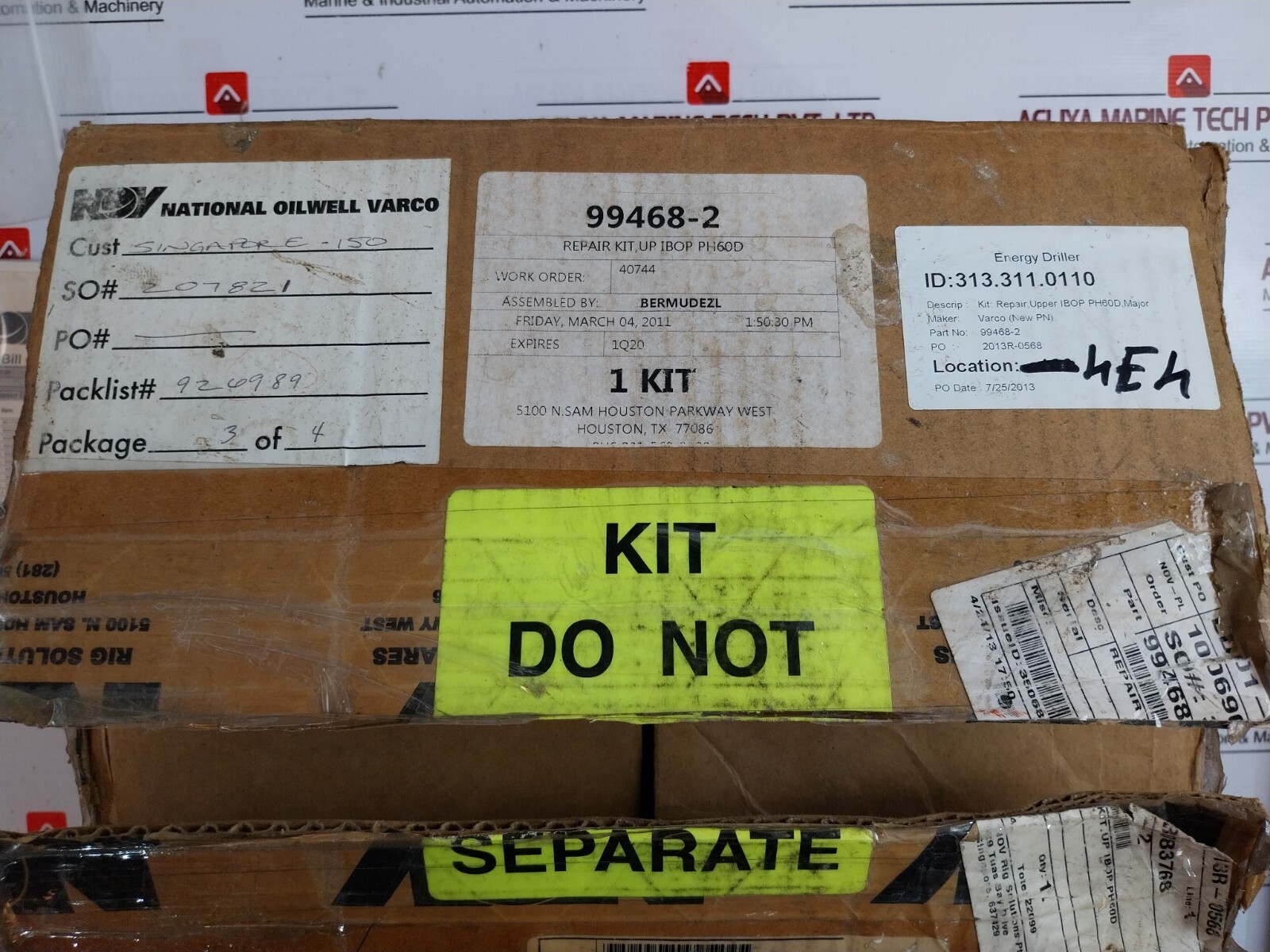 NOV 99468-2 UPPER&LOWER IBOP Repair Kit for Varco Top Drive