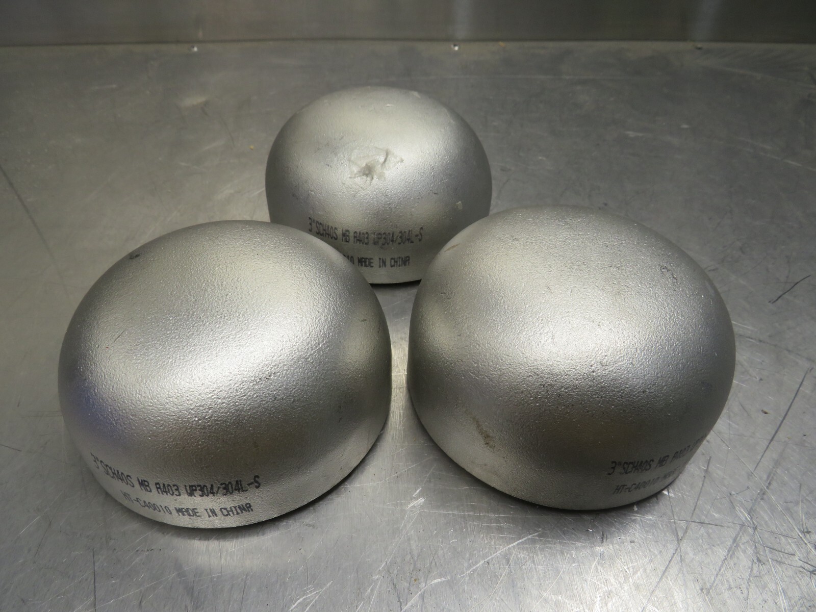 3″ Cap SCH40S MB A403 304/304L-S HT-C40010 Lot of 3!