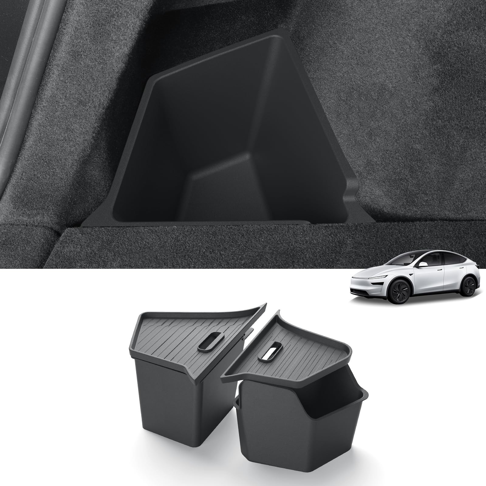 LUCKEASY Rear Trunk Storage Bins Fit for Tesla Model Y Juniper 2025 2026 Stan…