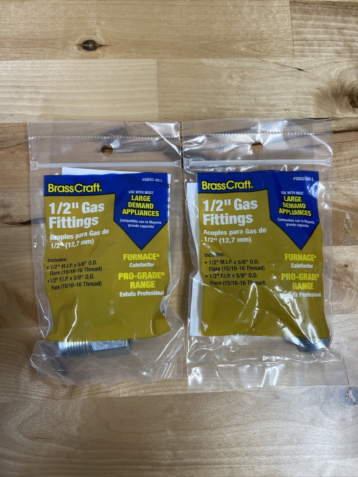 2 Sets BrassCraft PSBSC-69L Gas Fittings 1/2” Brand New
