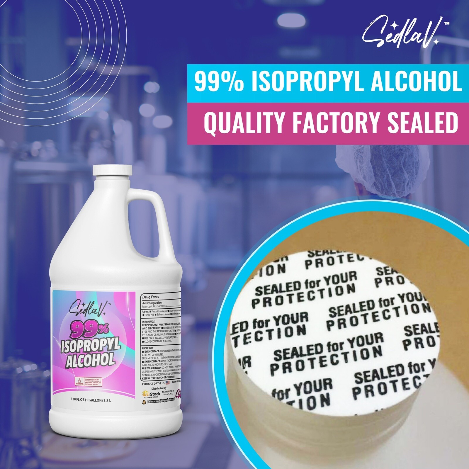 ISOPROPYL ALCOHOL 99% 4 GALLONS 100% PURE