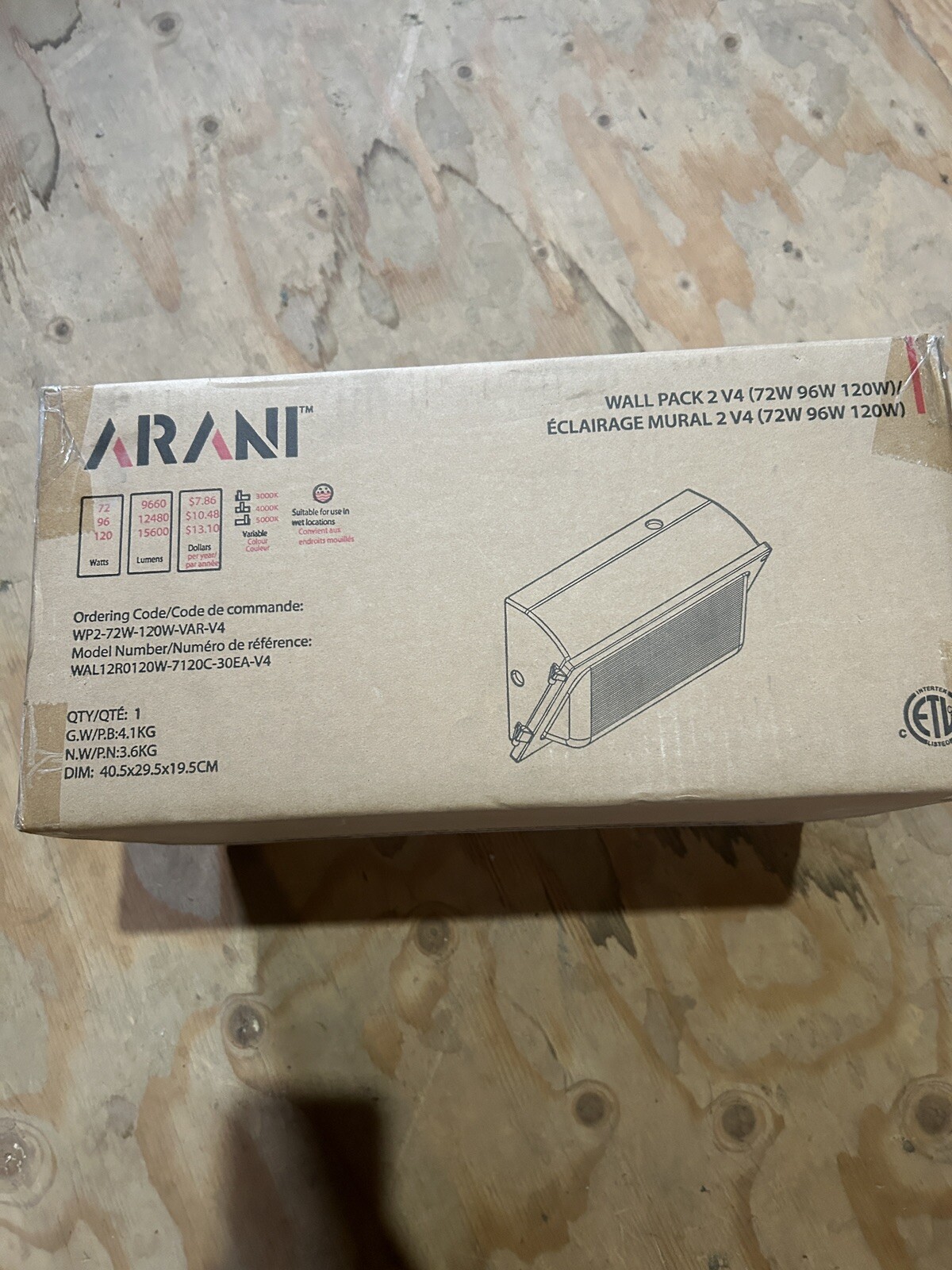 Arani WP2-72W-120W-VAR-V4 PIR Sensor LED Wall Pack