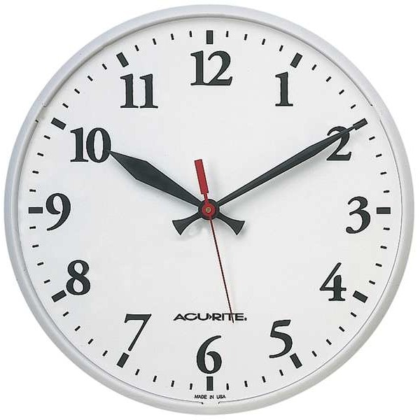 12-1/2″ Analog Wall Clock, White, 3Lyk5