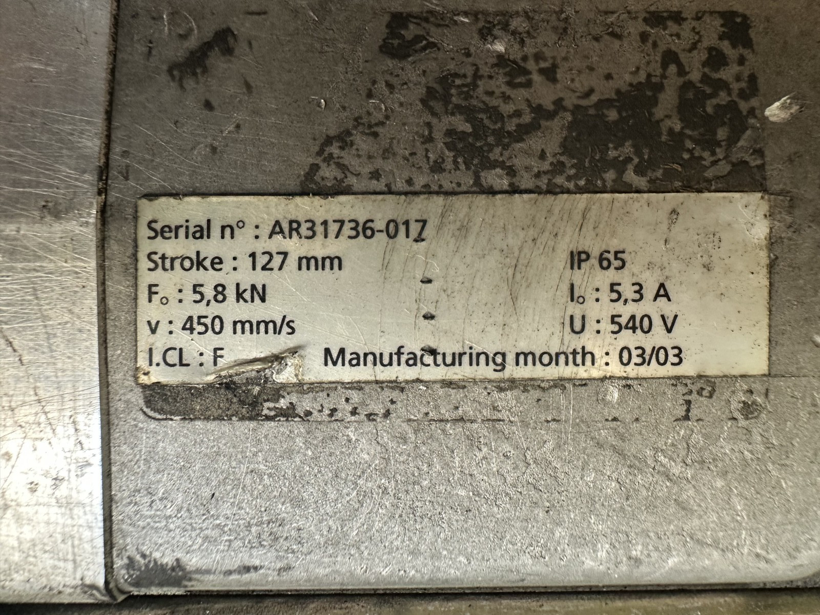 Nimak electric cylinder 127mm