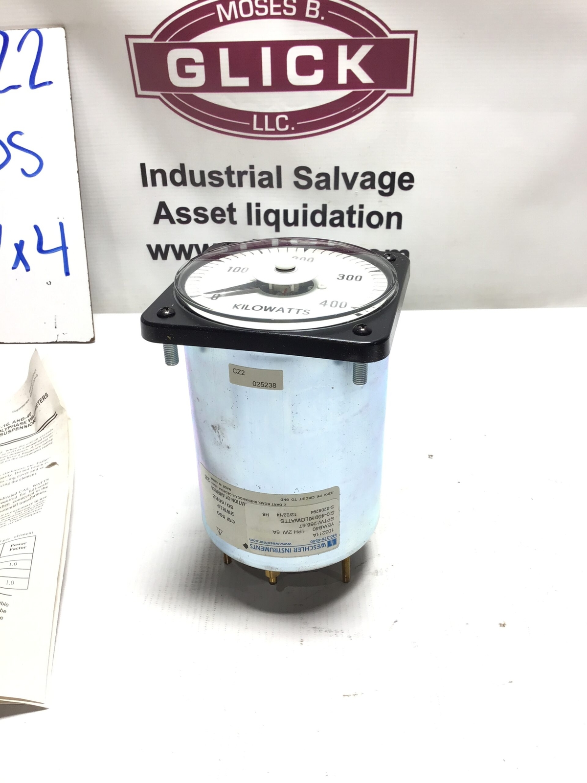 WESCHLER INSTRUMENTS 103211A 1PH 2W 5A Single-Phase & Polyphase Wattmeter 