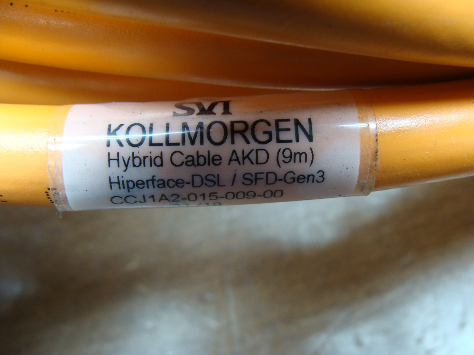 KOLLMORGEN HYBRID SERVO CABLE AKD CCJ1A2-015-006-00 HIPERFACE DSL/SFD3 240V 6A
