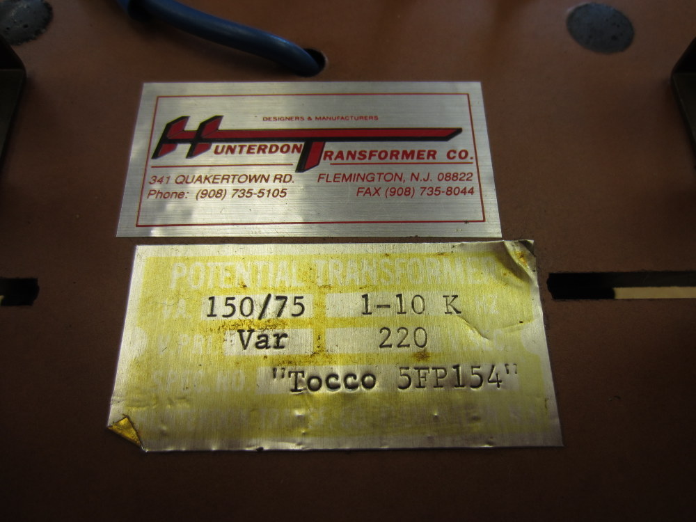 Hunterdon Transformer 5FP154 Tocco Transformer 150/75 1-10K Var 220