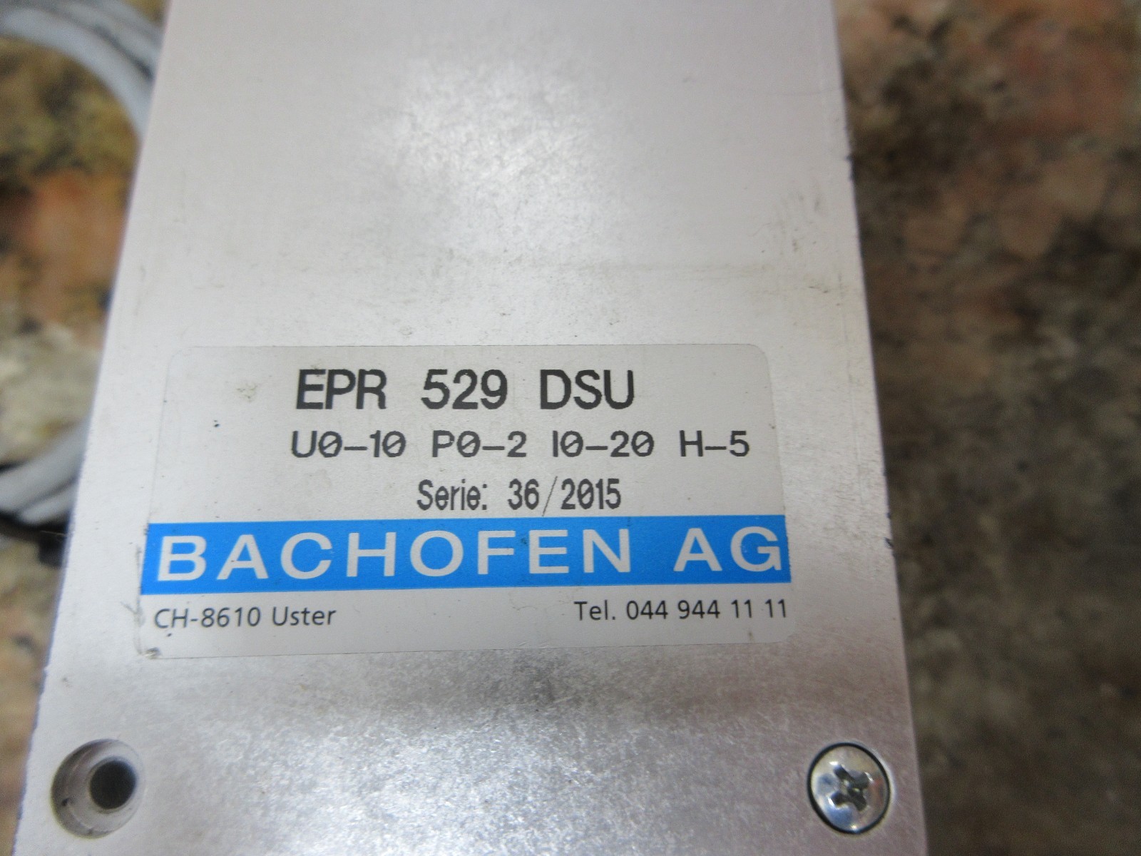 BACHOFEN AG EPR 529 DSU 488980C2 F DA01C2 U0-10 P0-2 10-20 H-5 EACH 1