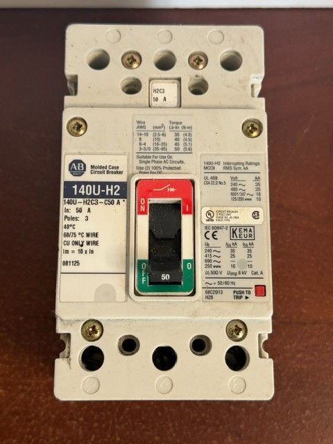 ALLEN BRADLEY CIRCUIT BREAKER 140U-H2 140U-H2C3-C50 A 50A 3P