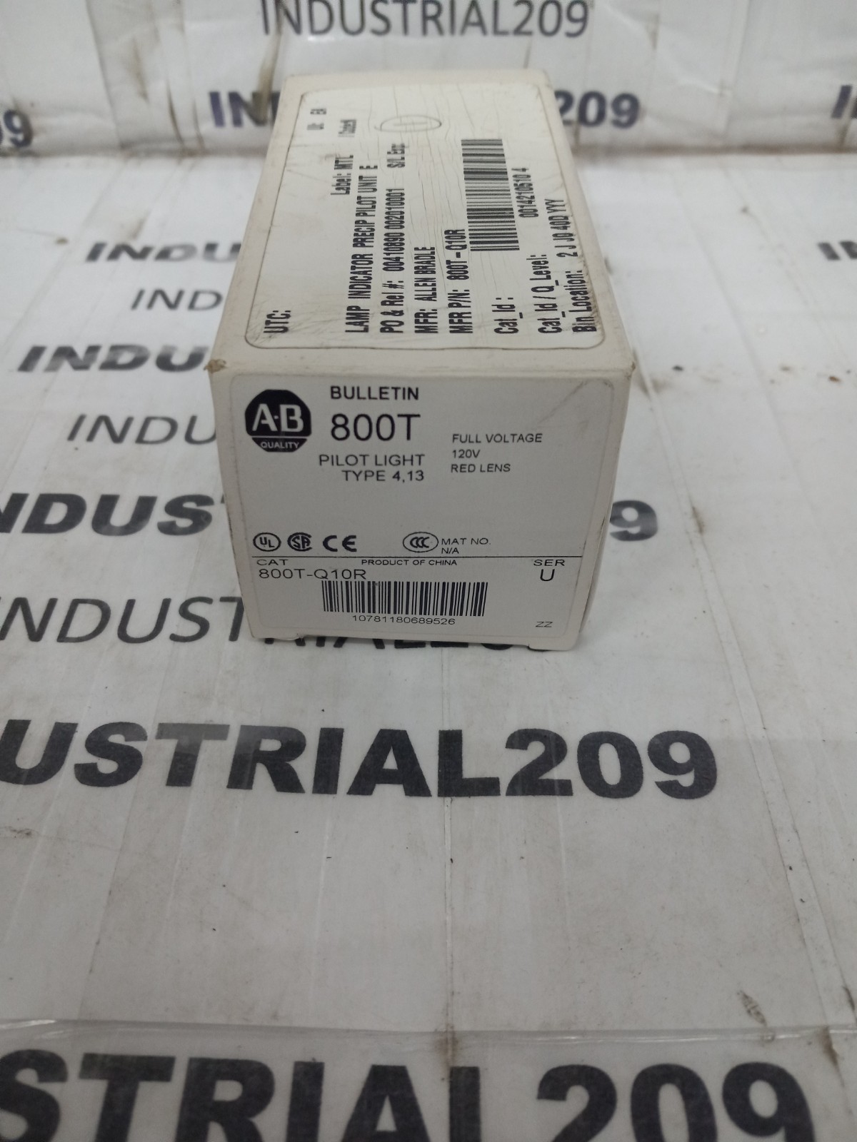 ALLEN BRADLEY BULLETIN 800T PILOT LIGHT 800T-Q10R