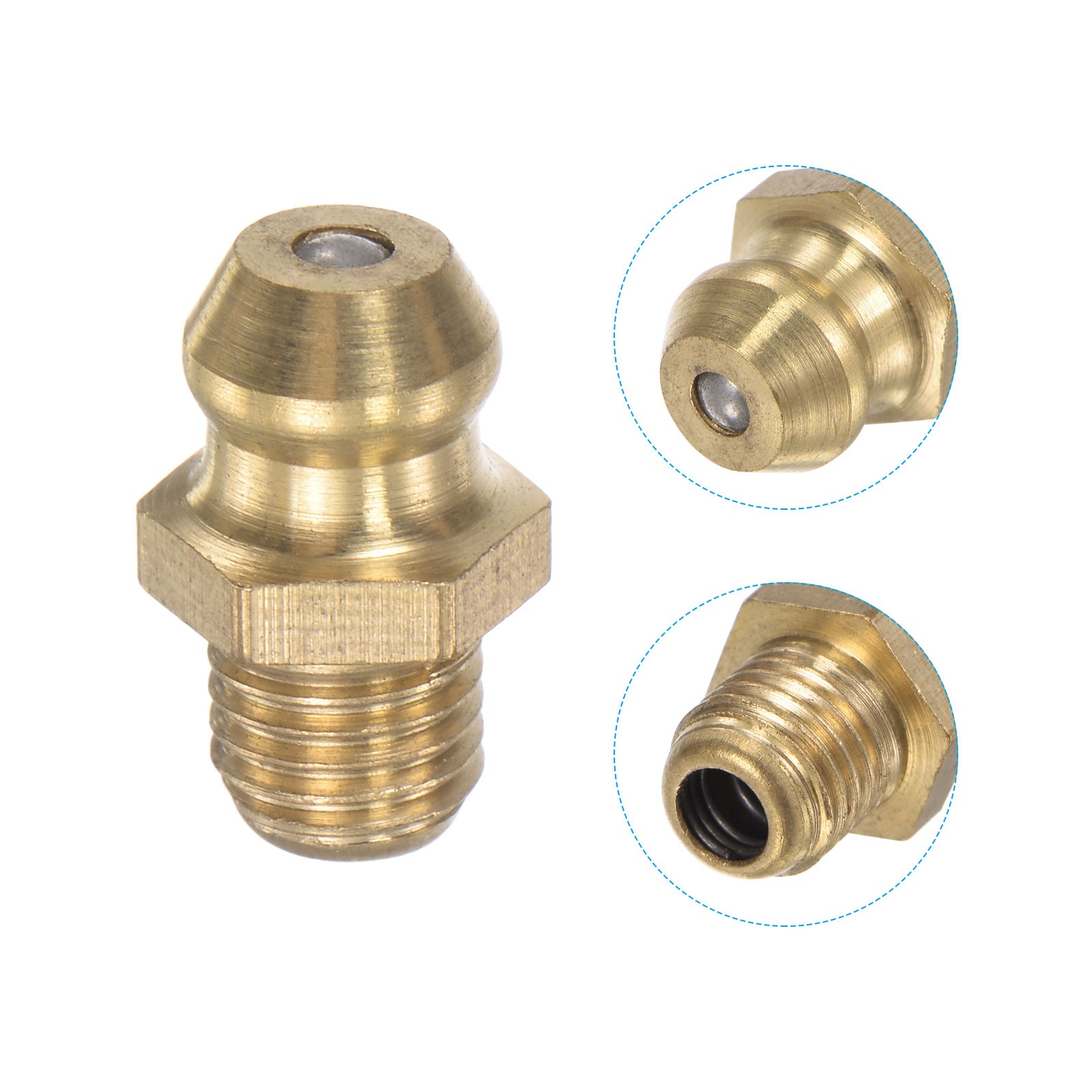 Brass Straight Hydraulic Grease Fitting Accessories M6 x 0.75mm Thread 20Pcs