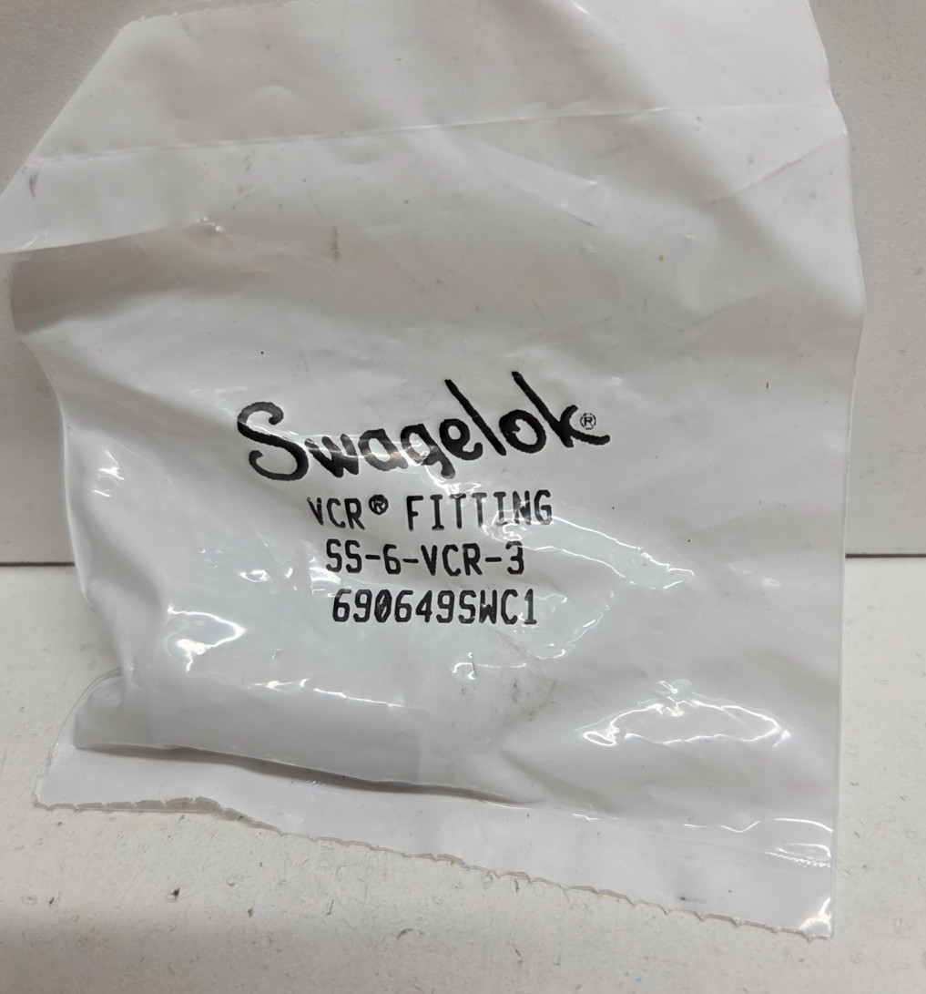NEW IN BAG! SWAGELOK 1/2″VCR X 3/8″TUBE SOCKET 316 FACE SEAL FITTING SS-6-VCR-3