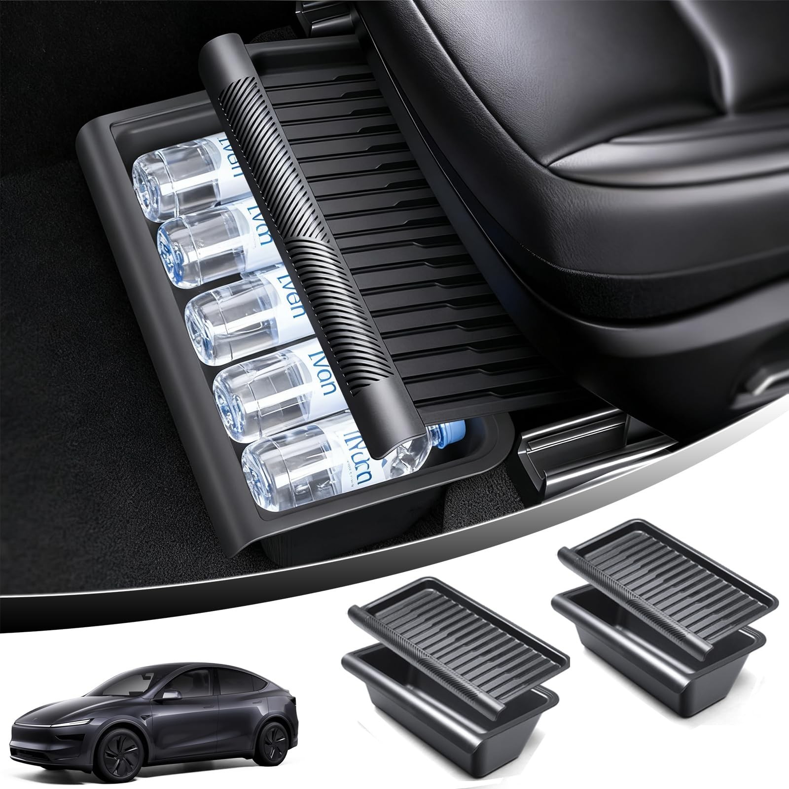 Upgraded Under seat Storage Tray with Lid for Tesla Model Y Juniper 2026, Hid…
