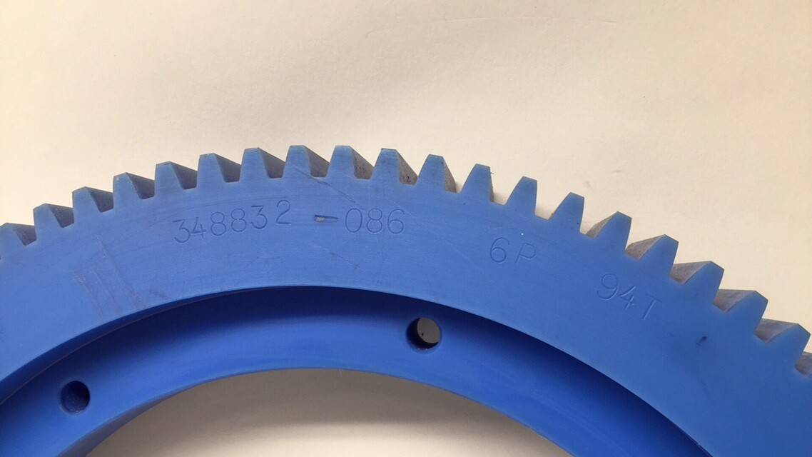 PCMC Type 348832-086 Plastic Gear 94 Teeth 6P 16″ OD 2″ Tooth Width 8 Bolt