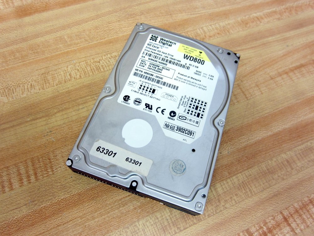 Western Digital WD800BB-32CAA0 80GB IDE Hard Drive WD800