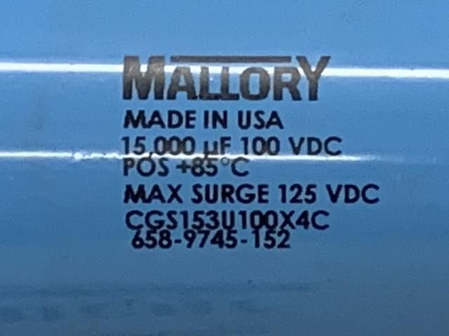 Mallory Capacitor – CGS153U100X4C w/Warranty