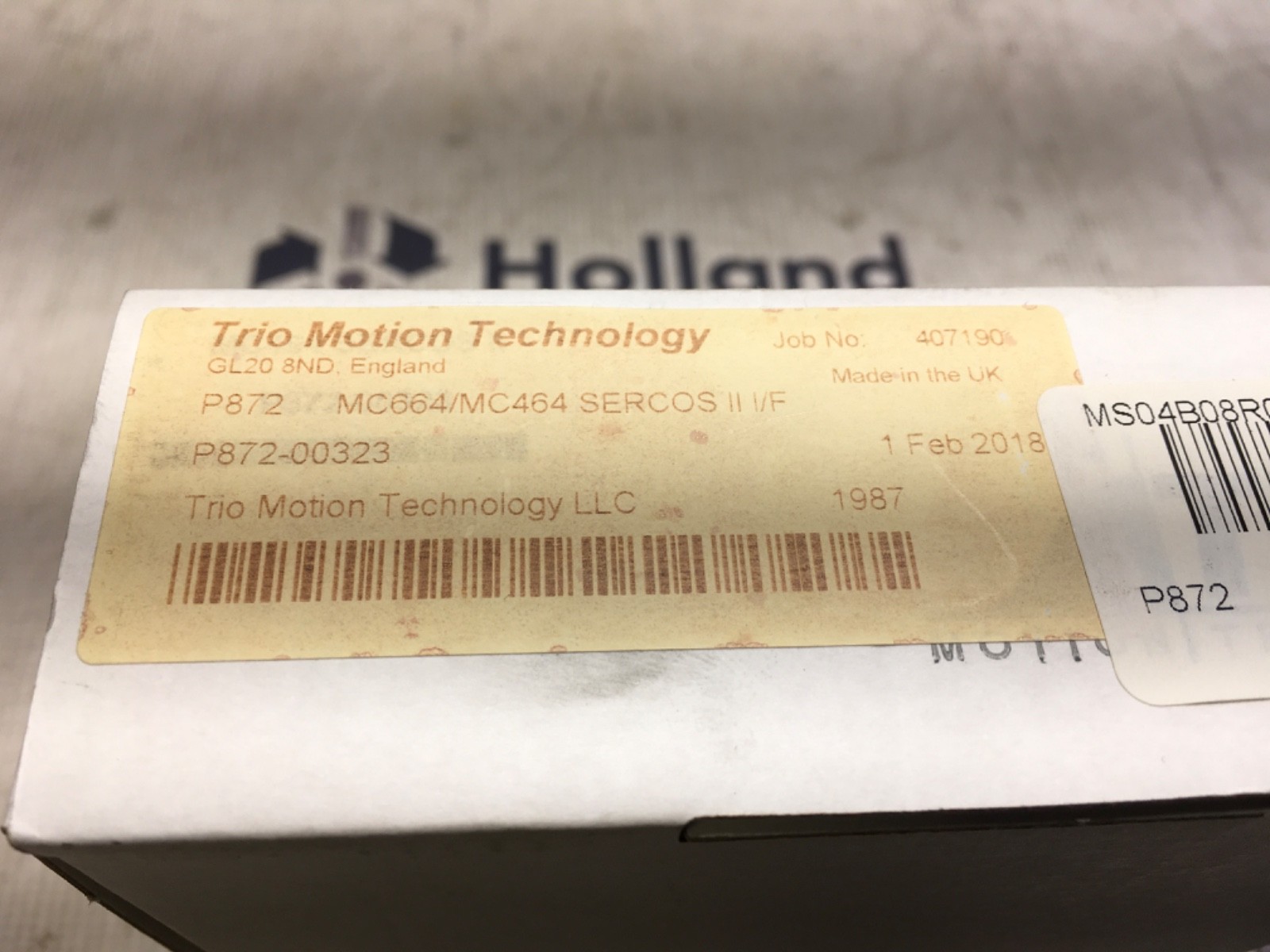 Trio Motion Technology unit, P872, MC664/MC464, NOS, LG-4371