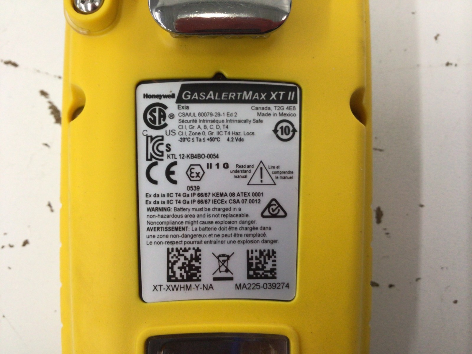 HONEYWELL XT-XWHM-Y-NA Multi-Gas Detector,4 Gas,-4 to 122 F,LED (S1K1)