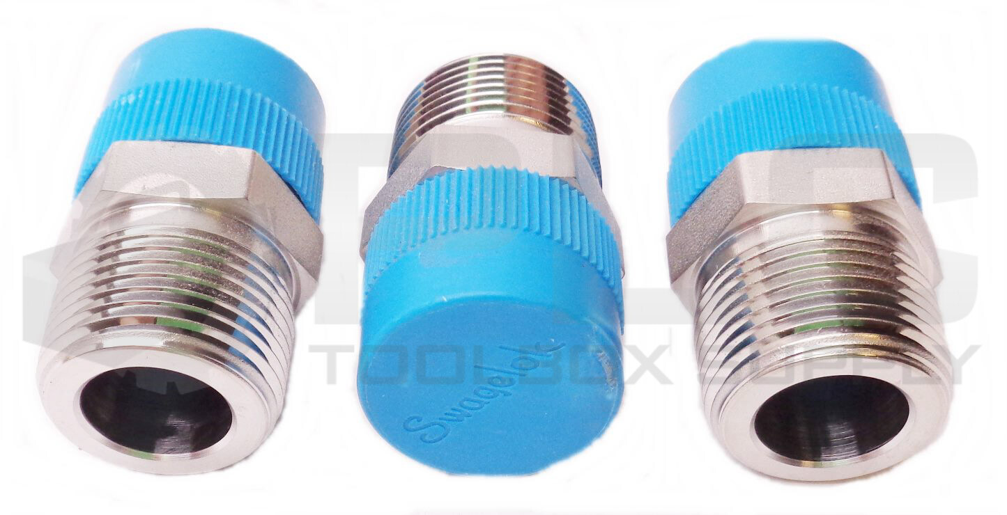 LOT OF 3 NEW SWAGELOCK 316KR9 HYDRAULIC FITTINGS 5/8″ID X 1″ OD 1-7/8″ LONG