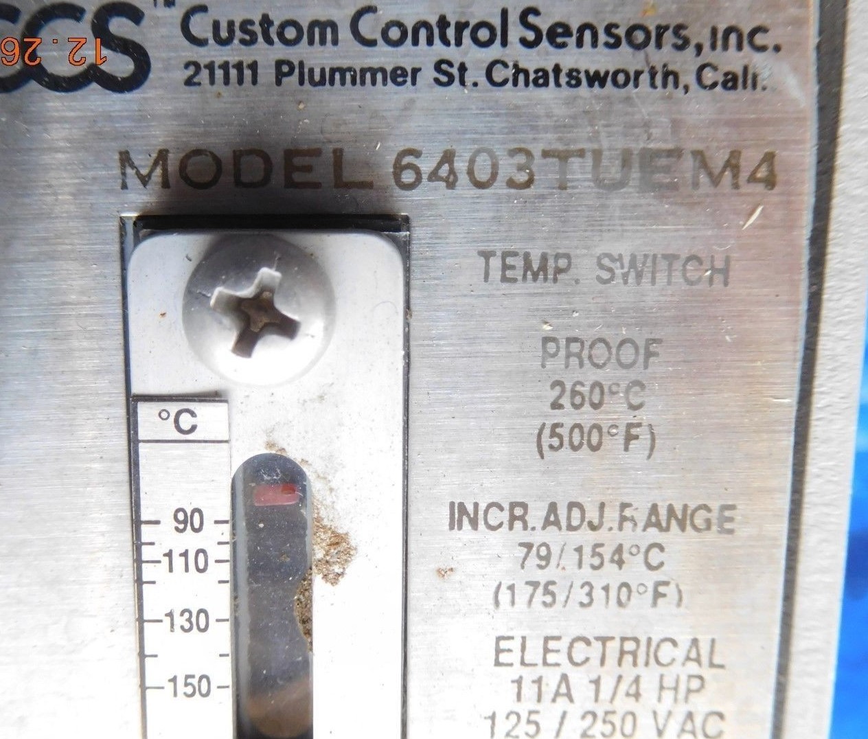 (1 each) CCS Custom Control Sensors Model 6403TUEM4 6403TUE TemperatureSwitch
