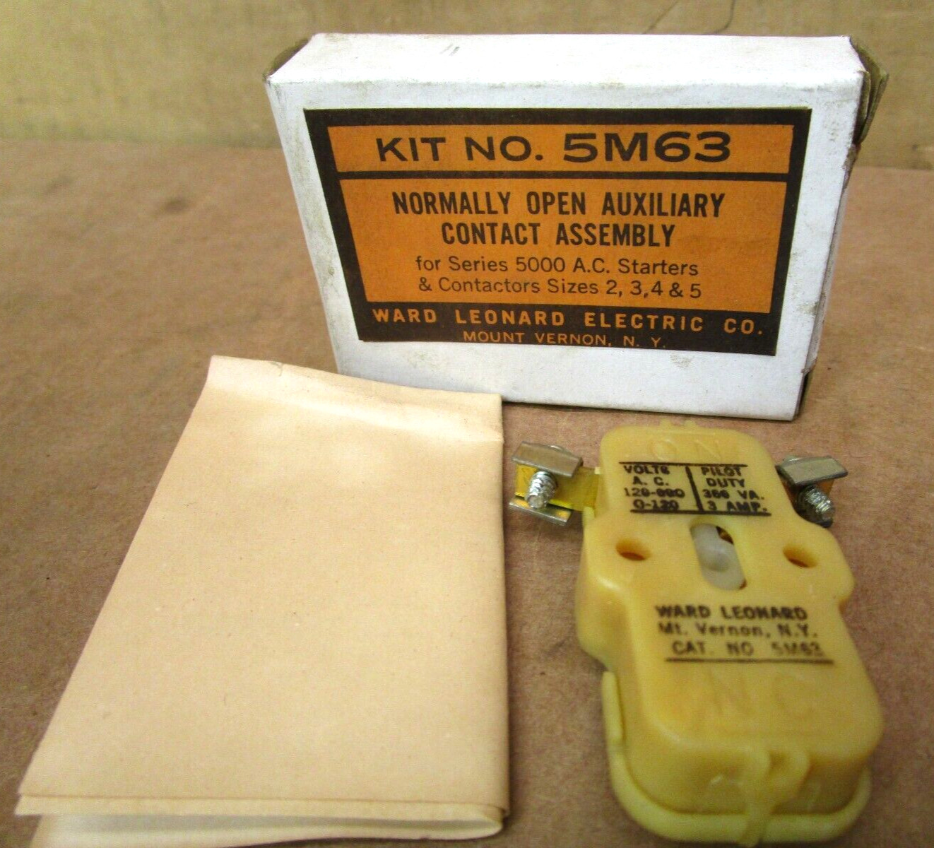 Ward Leonard 5M63 Normally Open Auxiliary Contact Assembly 50996LR