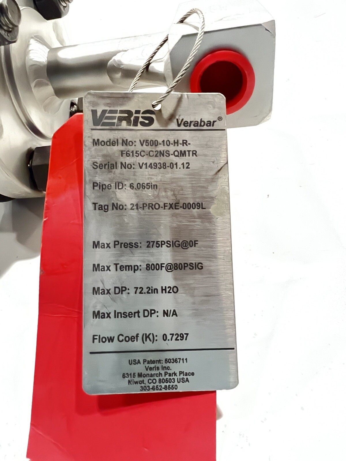 Veris Verabar V500-10-H-R-F615C-C2NS-QMTR Steam Gas Liquid Measurement Flanged