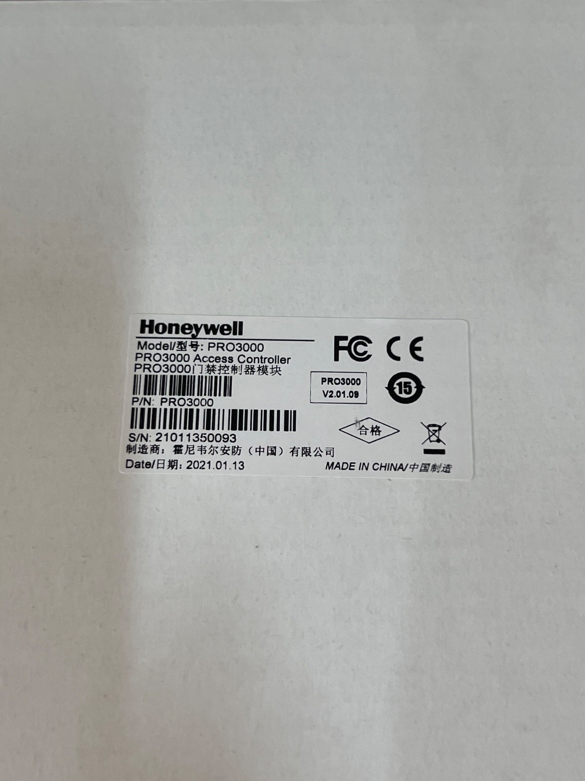 Honeywell PRO3000 Access Controller