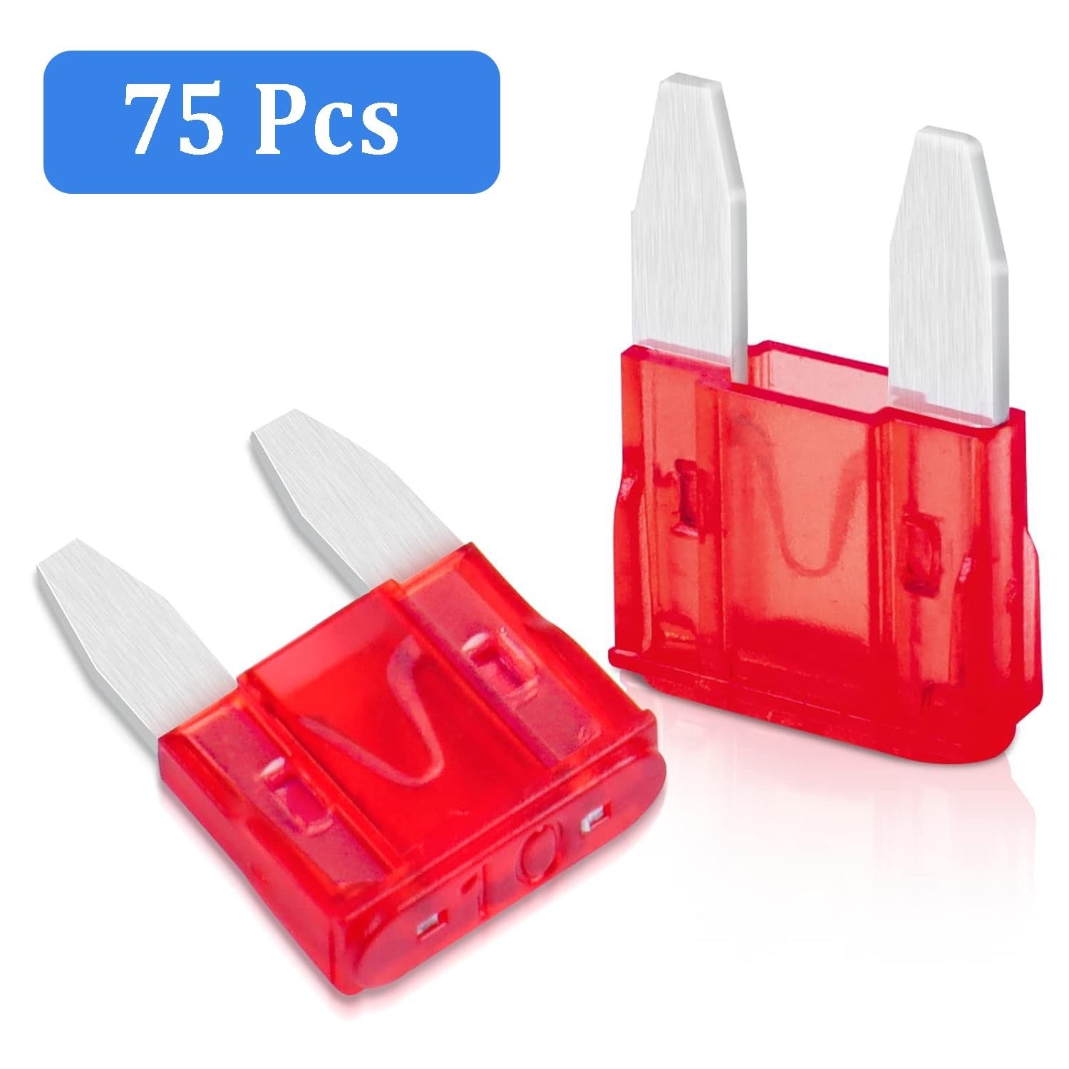 75 Pcs 10Amp Mini Fuse, 10 A Mini Car Blade Automotive Fuses for Car RV Truck…