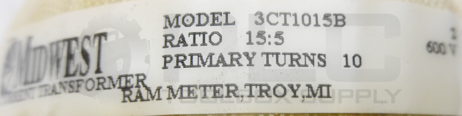 NEW MIDWEST 3CT1015B CURRENT TRANSFORMER 600V 15:5