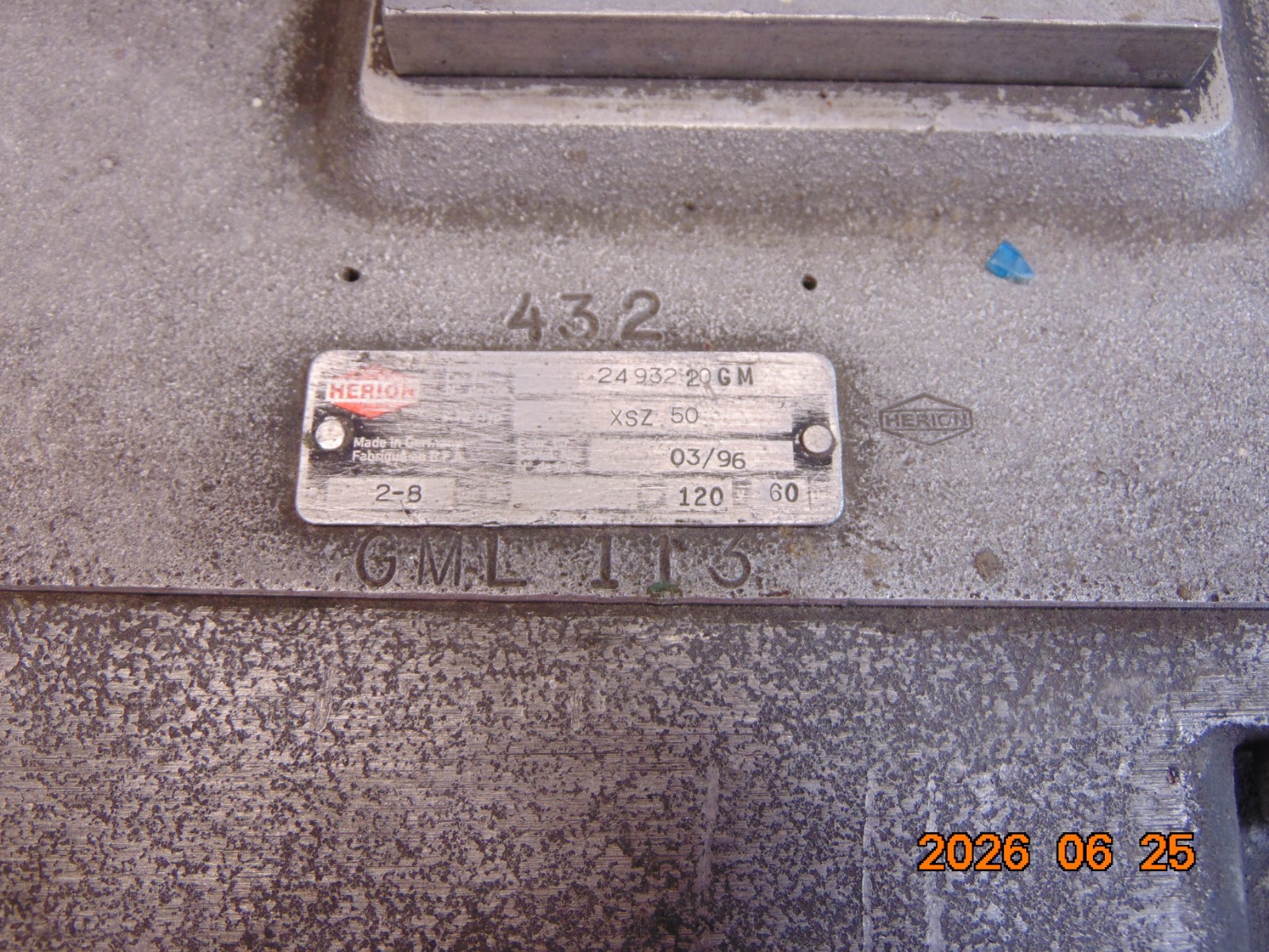 HERION 2493220 GM VALVE XSZ 50 with NORGREN 0881317 PRESSURE SWITCH
