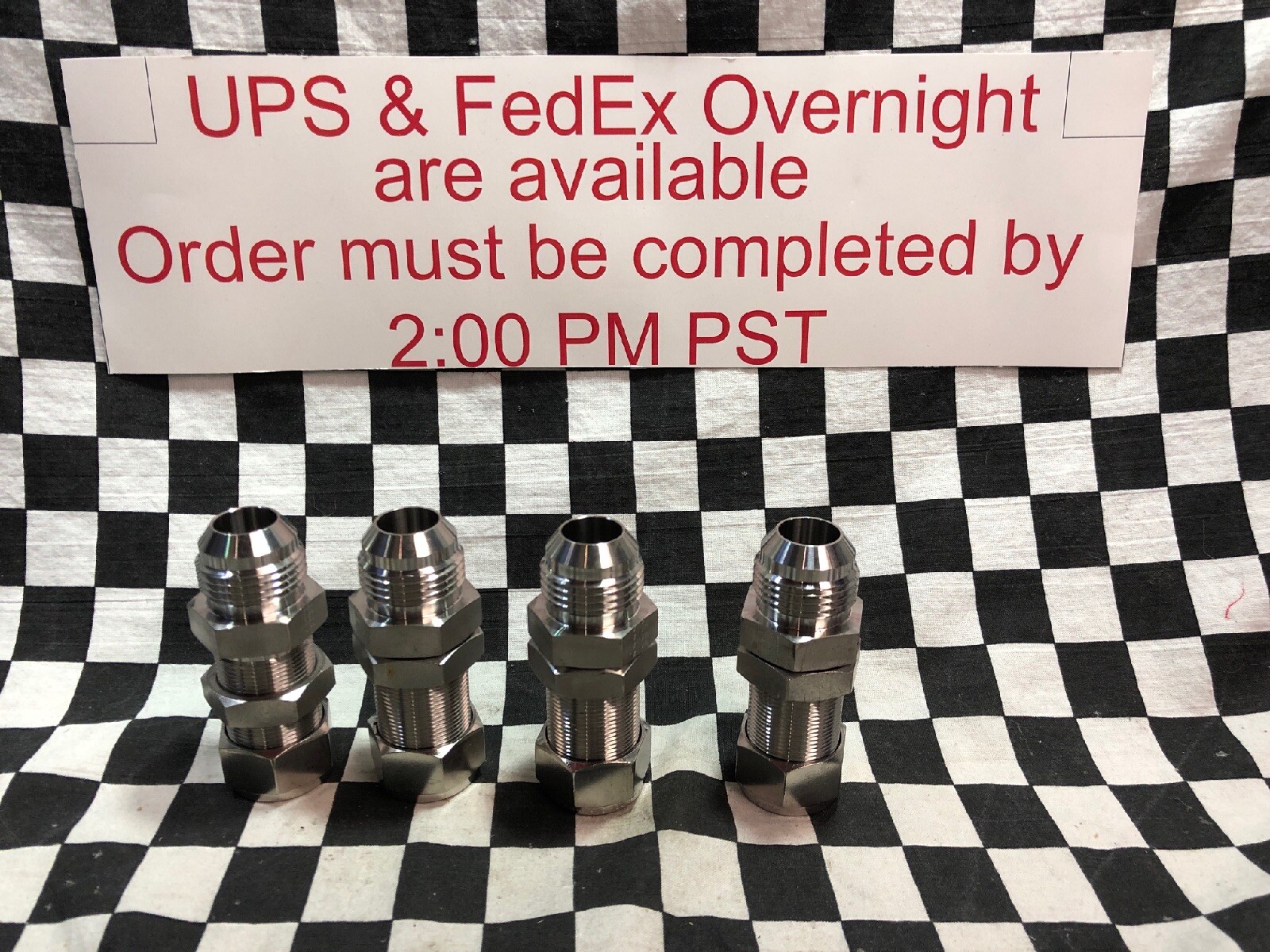 LOF OF 4 Parker Bulkhead Union 3/4″ TUBE X 3/4″ AN, 12XABC12-SS, 12XABC12SS