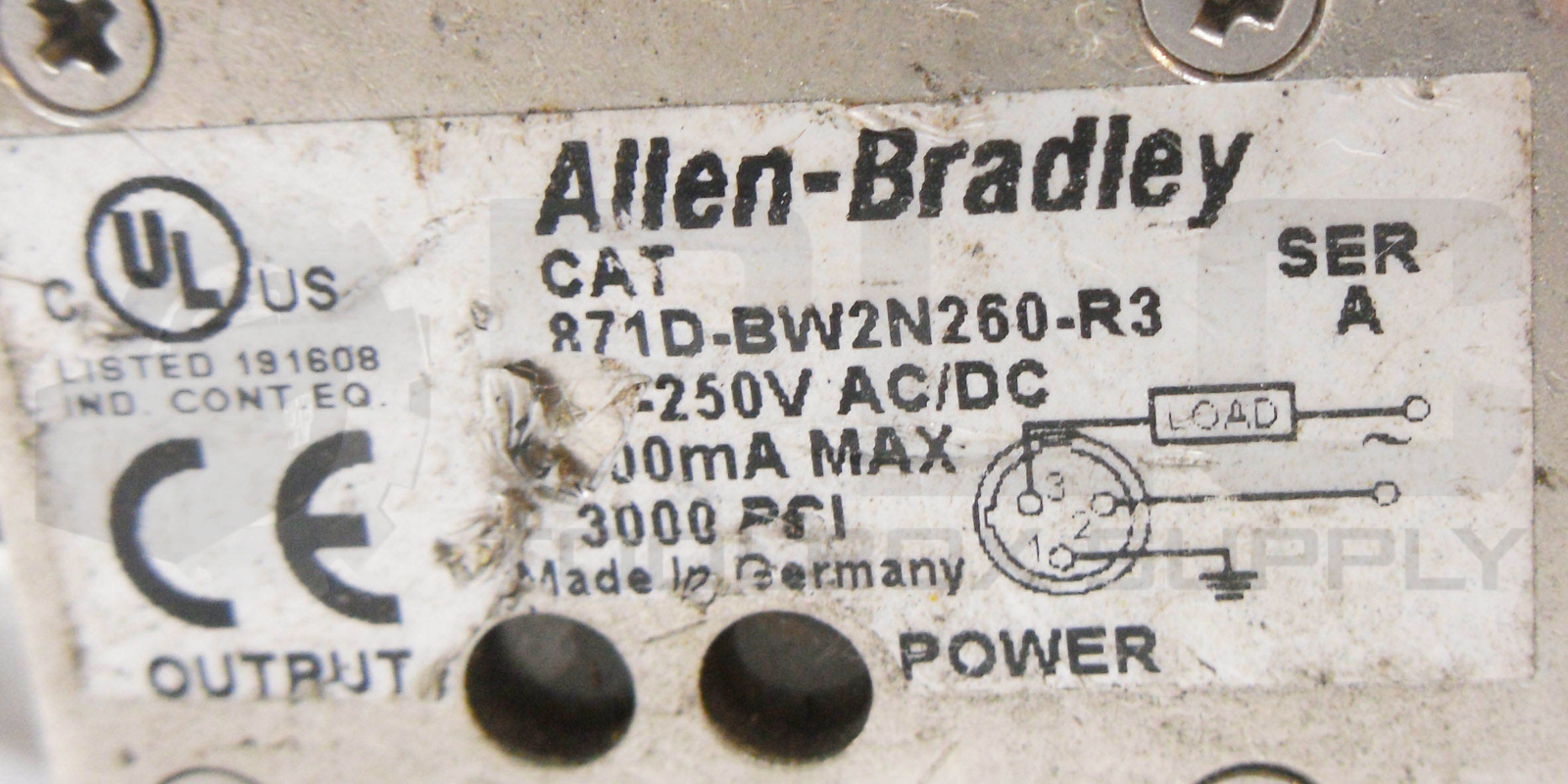 ALLEN BRADLEY 871D-BW2N260-R3 /A PROXIMITY SENSOR 20-250V AC/DC 3000PSI