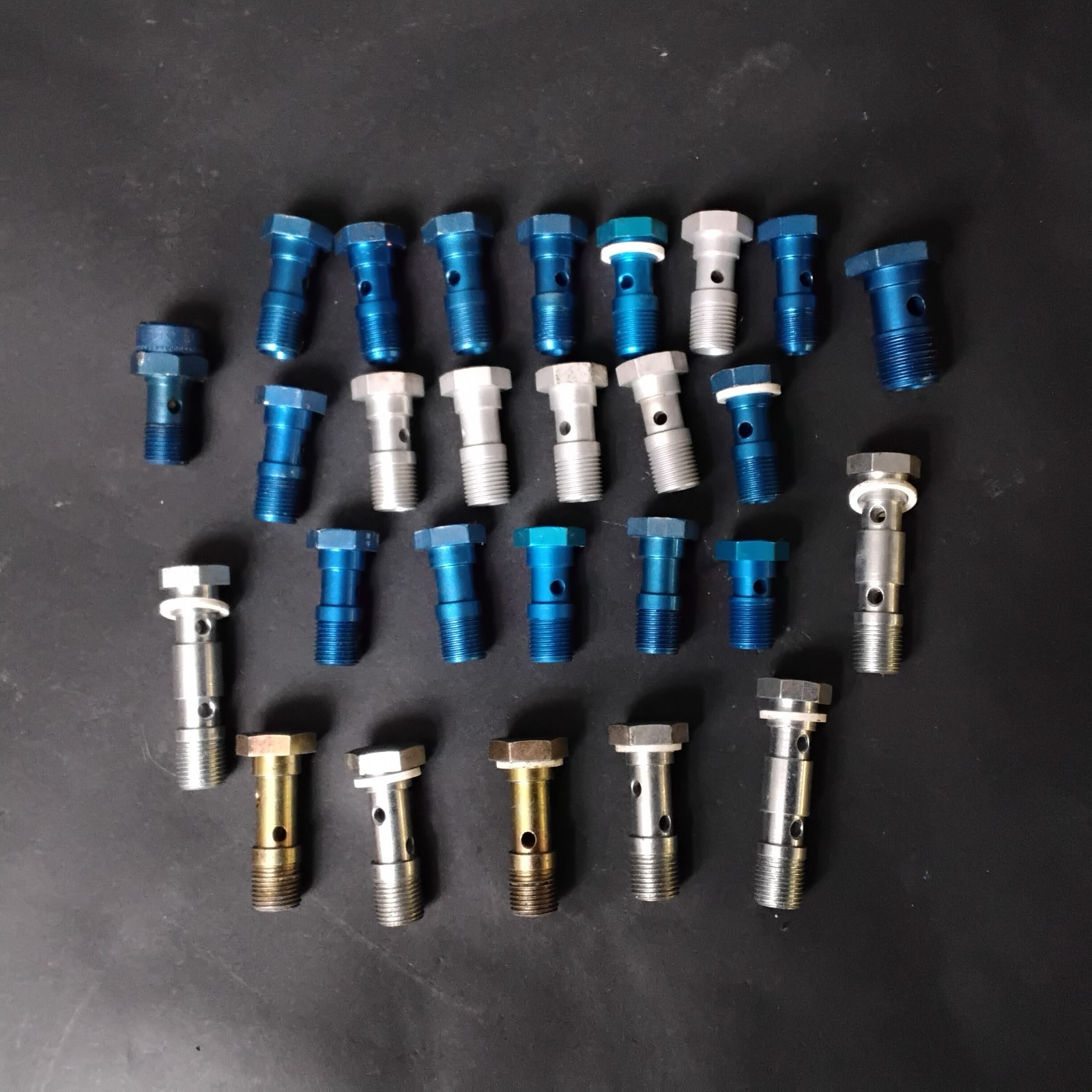 LOT OF ALUMINUM BANJO BOLTS – VARIOUS SIZES ($18 OBO)