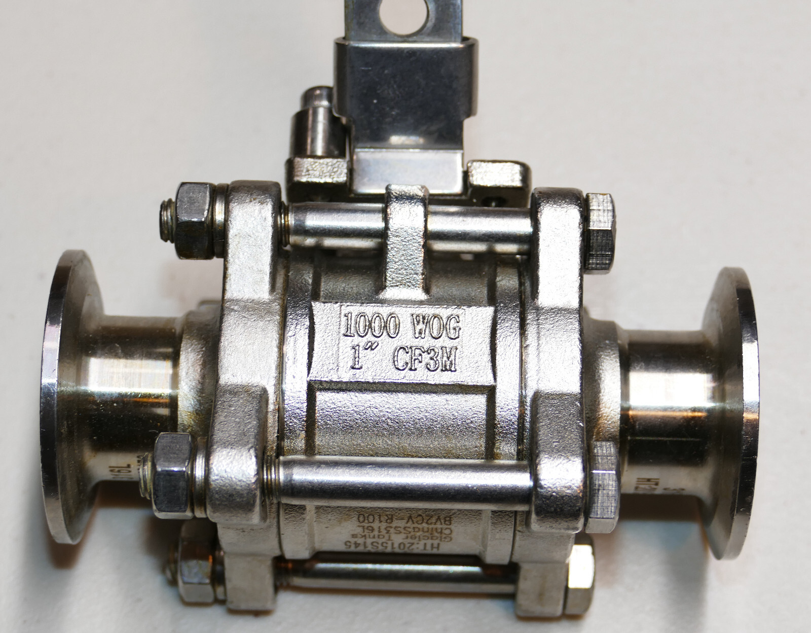 1 1/2″ Sanitary Connection BALL SHUT OFF VALVE Stainless Steel Brand New 1″ CF3M