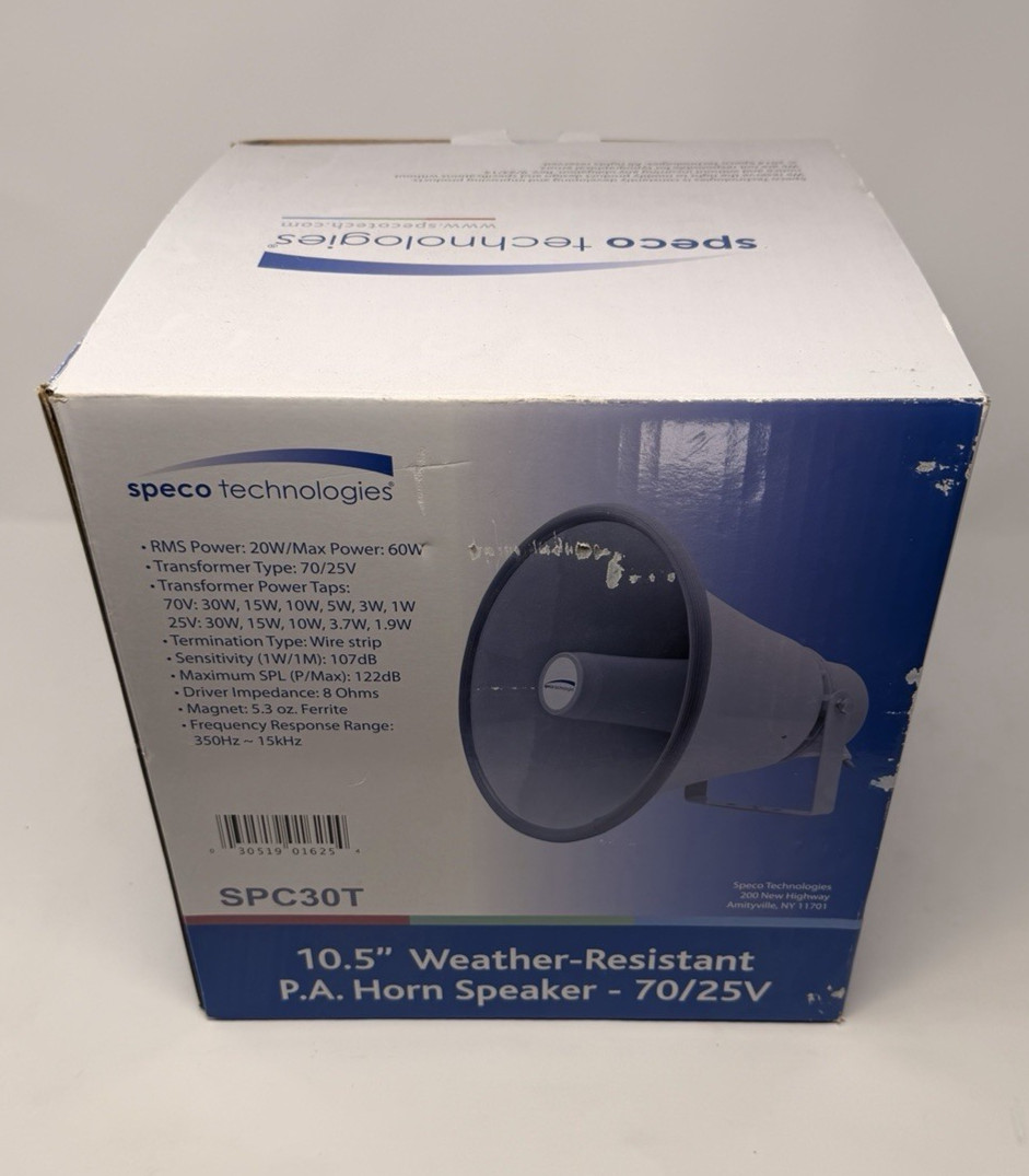 Speco Technologies SPC30T Weatherproof Speaker PA Horn