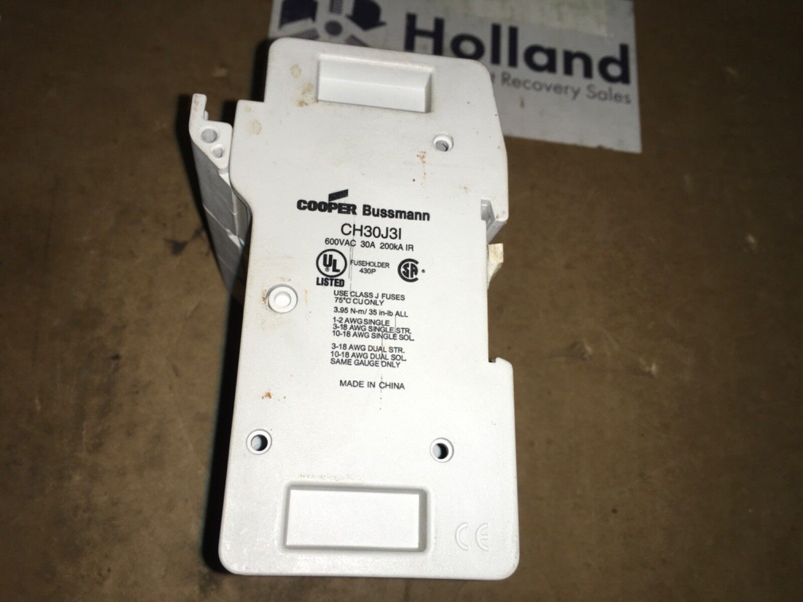 Bussmann module fuse holder, 600V 30A, CH30J3I, KP-728