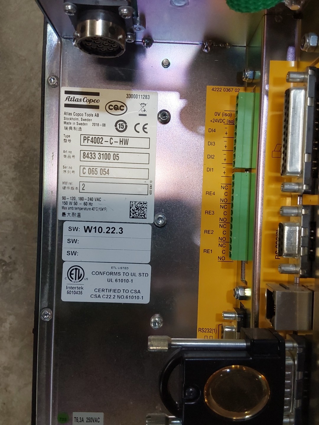 Atlas Copco Power Focus SL Nutrunner Controller PF4002-C-HW