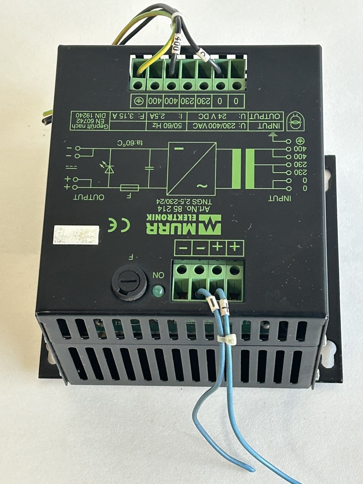 MURR ELEKTRONIK ART NO 85 214 TNGS 2,5-230/24 POWER SUPPLY