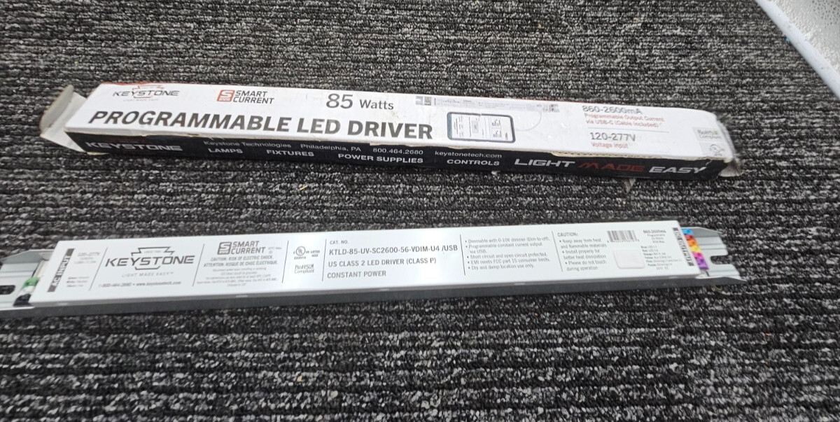 Keystone 85W 120-277V Programmable LED Driver W/ USB-C Port 0-10V Dim