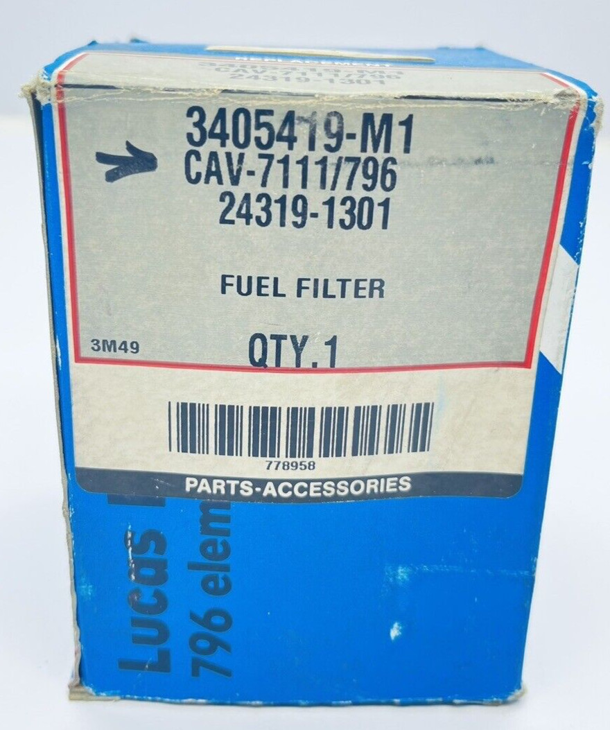 LOT OF 2 UNUSED LUCAS 7111-796 FUEL ELEMENT FILTER 796