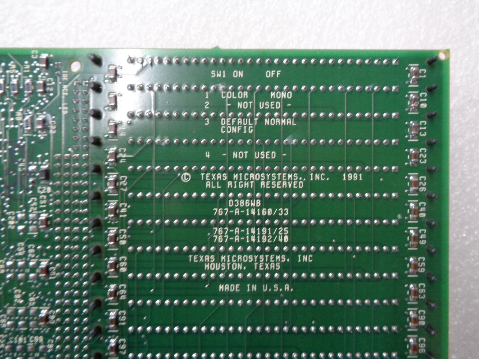 Texas Microsystems D386WB SBC, 767-A-14160/33, 767-14191/25, 767-14192/40